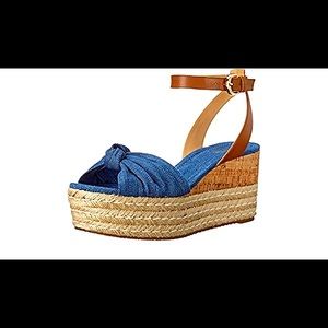 Michael Kors Denim Tweed wedges